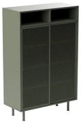 Metalen Kast Groen Met Schuifdeuren - 90x40x140cm.