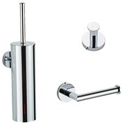 Saniclear Talpa chroom toilet accessoire set incl toiletborstel, rolhouder en haak