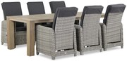 Garden Collections Bello/Brighton Dining Set Wicker Grijs 7-delig