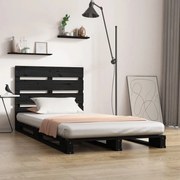 vidaXL Bedframe massief grenenhout zwart 75x190 cm 2FT6 Small Single