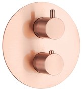 Saniclear Copper ronde inbouw kraan thermostatisch geborsteld koper