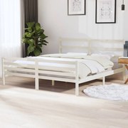 vidaXL Bedframe massief grenenhout wit 180x200 cm 6FT Super King