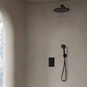 Saniclear Nero inbouw regendouche mat zwart met wandarm hoofddouche 20cm en 3 standen handdouche