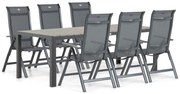 Tuinset 6 personen 217 cm Aluminium/textileen Grijs Hartman Alice/Young