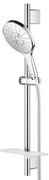 GROHE Rainshower Smartactive 150 Glijstangset - 60cm - ronde handdouche - 3 straalsoorten - gladde doucheslang - met zeepschaal - chroom 26592000