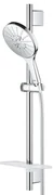 GROHE Rainshower Smartactive 150 Glijstangset - 60cm - ronde handdouche - 3 straalsoorten - gladde doucheslang - met zeepschaal - chroom 26592000