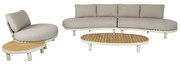 Castello organische stoel bank loungeset 5 delig latte zand aluminium