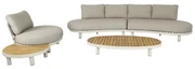 Castello organische stoel bank loungeset 5 delig latte zand aluminium