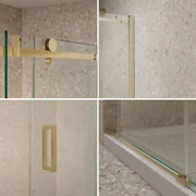 Saniclear Supreme profielset voor douchedeur 110-120cm geborsteld messing