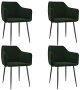 vidaXL Eetkamerstoelen 4 st fluweel donkergroen