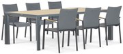 Tuinset 6 personen 240 cm Aluminium/textileen Grijs Lifestyle Garden Furniture Brandon/Borello