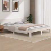 vidaXL Bedframe massief grenenhout wit 160x200 cm