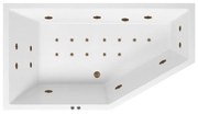 Lambini Designs Florence bubbelbad 160x90cm elektronisch links met 6+4+2 hydrojets en 12 aerojets rose goud