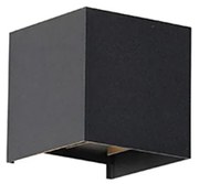 Buiten wandlamp zwart incl. LED 2-lichts IP54 - Edwin