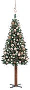 vidaXL Kerstboom met LED's en kerstballen smal 150 cm groen