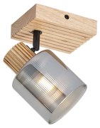 Moderne spot hout met smoke glas draai- en kantelbaar - Gracy