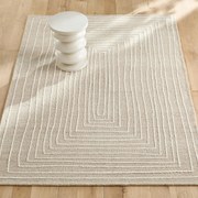 Handgetuft vloerkleed, geborduurde wol, Ikar