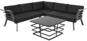 Lesli Living  Hoek Loungeset - Regatta - Zwart - Aluminium - Lesli Living