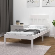 vidaXL Bedframe massief hout wit 100x200 cm