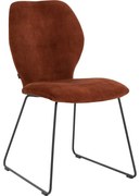 Goossens Eetkamerstoel Hera koper velvet stof leuning, modern design