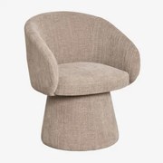 Flavian Gestoffeerde Draaibare Eetkamerstoel Met Armleuningen Stof Grijs – Taupe - Sklum