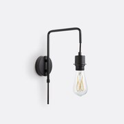 Wandlamp zonder lampenkap in metaal ijzer, Hiba