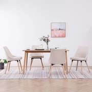 vidaXL Eetkamerstoelen 4 st stof crème