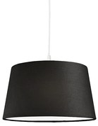 Moderne hanglamp wit met zwarte kap 45 cm - Pendel Modern E27 rond Binnenverlichting Lamp