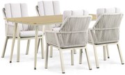 Tuinset 4 personen 180 cm Aluminium/Rope Taupe Lifestyle Garden Furniture Verona/Matale