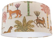 Stoffen lampenkap multicolor met dierenprint 50/50/25