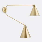 Dubbele scharnierende wandlamp in ijzer, Hiba