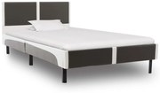 vidaXL Bedframe kunstleer grijs en wit 90x200 cm