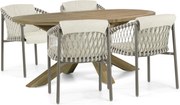 Tuinset 4 personen  Aluminium/rope Taupe 4 Seasons Outdoor Allora/Boston