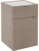 Goossens Nachtkastje Briljant Luxe, 1 deur links, 1 lade, met inleg glasblad