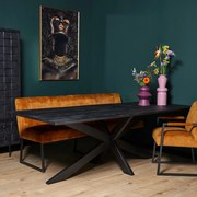 Starfurn New York Eetkamertafel Zwart Mangohout 160 Cm - 160 X 90cm.