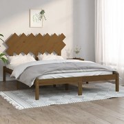 vidaXL Bedframe massief hout honingbruin 150x200 cm 5FT King Size