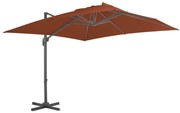 vidaXL Zweefparasol met aluminium paal 400x300 cm terracottakleurig