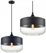 Hangende glazen plafondlamp Zenit D Zwart