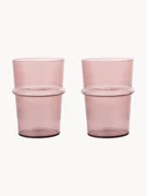 Mondgeblazen waterglazen Boya, 2 stuks