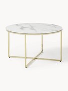 Ronde salontafel Antigua met glazen tafelblad in marmerlook
