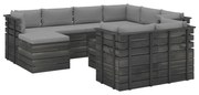 vidaXL 10-delige Loungeset met kussens pallet massief grenenhout