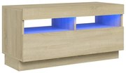 vidaXL Tv-meubel met LED-verlichting 80x35x40 cm sonoma eikenkleurig