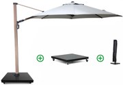 Zweefparasol  3.5m S2 Excellent (incl. voet + hoes) Grijs-antraciet Camello Luna