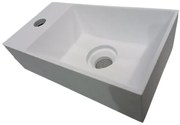 NJOY solid surface fontein 35.5x20cm mat wit inclusief clickwaste