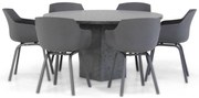 Tuinset Rond 6 personen 140 cm Kunststof Grijs Lifestyle Garden Furniture Salina/Graniet