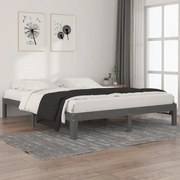 vidaXL Bedframe massief grenenhout grijs 160x200 cm