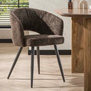 Bruine Stoel Met Ronde Rugleuning Stof