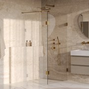 Brauer Void profielloze inloopdouche 90cm met 30cm zijwand messing geborsteld PVD