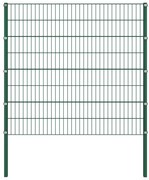 vidaXL Schuttingpaneel met palen 1,7x1,6 m ijzer groen