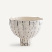 Keramische schaal op voet, gestreept, Sorilis